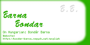barna bondar business card