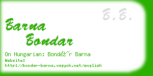 barna bondar business card